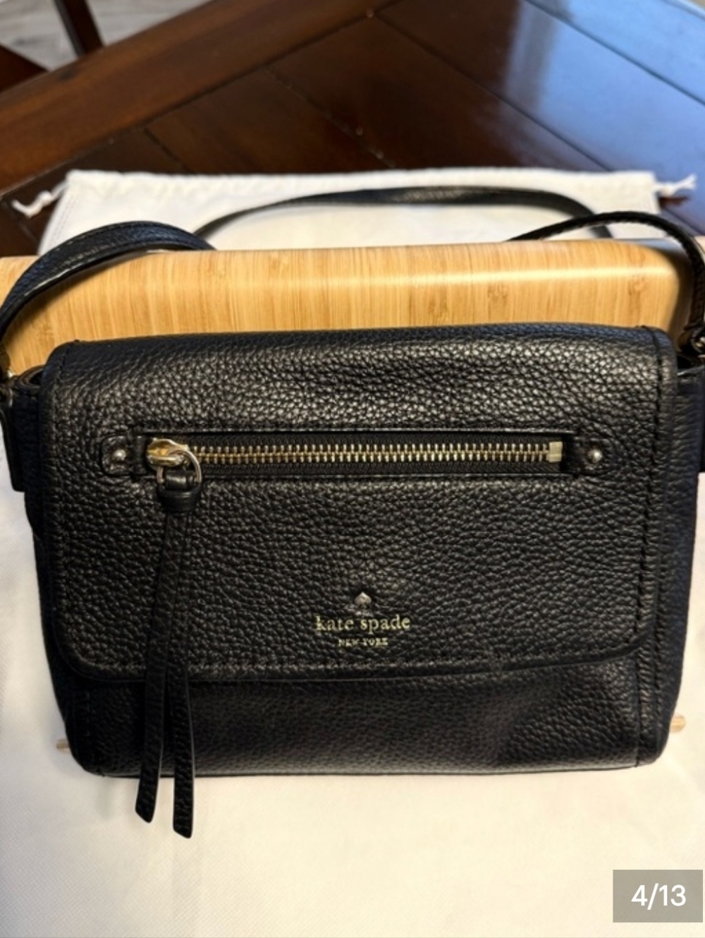 Kate Spade Pebbled Leather Crossbody -Black - Picture 3 of 9
